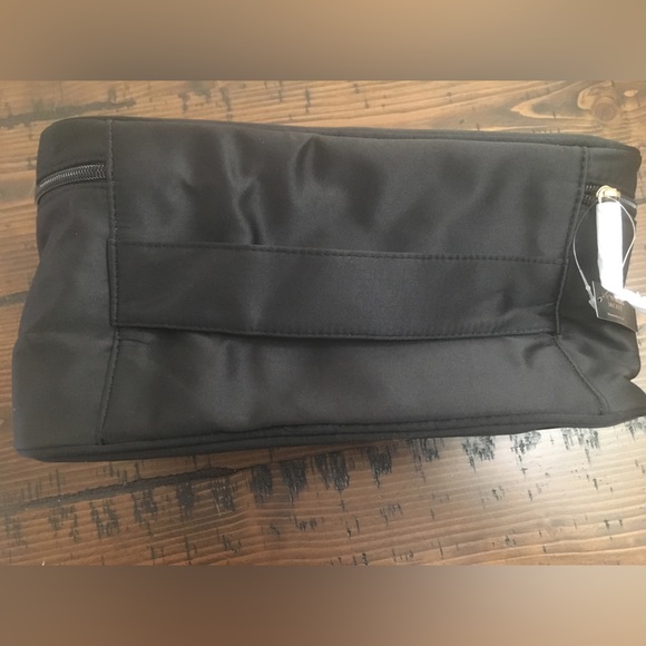 NWT Victoria's Secret Travel Case Bag Black Satin Gold Logo - Picture 6 of 7